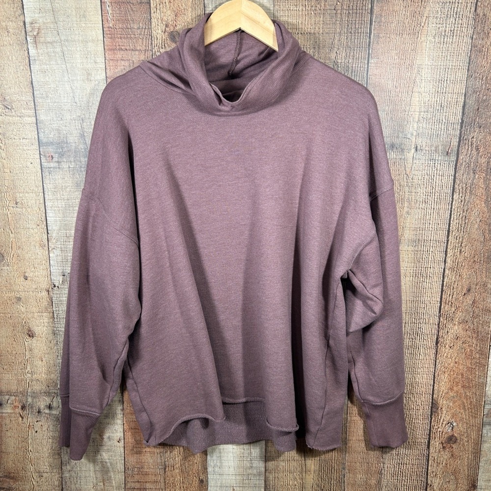 Aerie Soft Oversized Funnel Neck Sweatshirt Purple Mauve Lounge Cowl Pullover